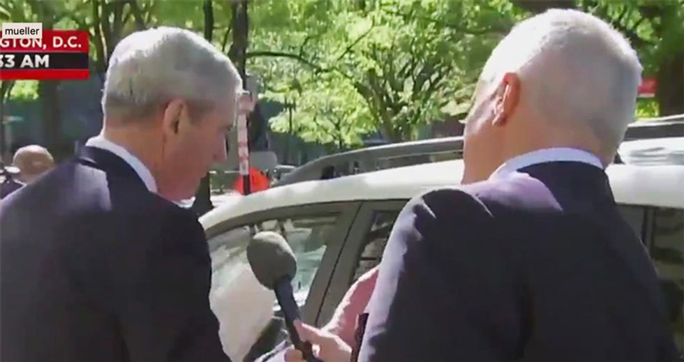 Watch Robert Mueller flee an MSNBC reporter asking if he went easy on Trump because he's the president