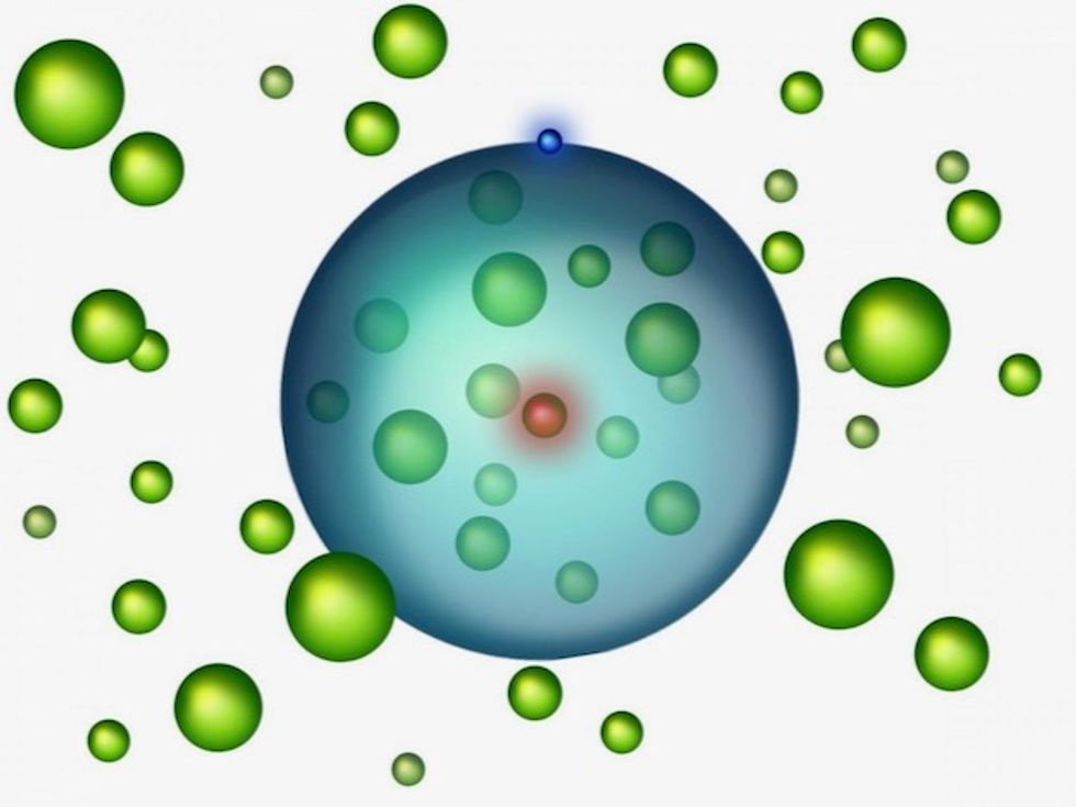 Researchers create gigantic atom filled with 100 other atoms