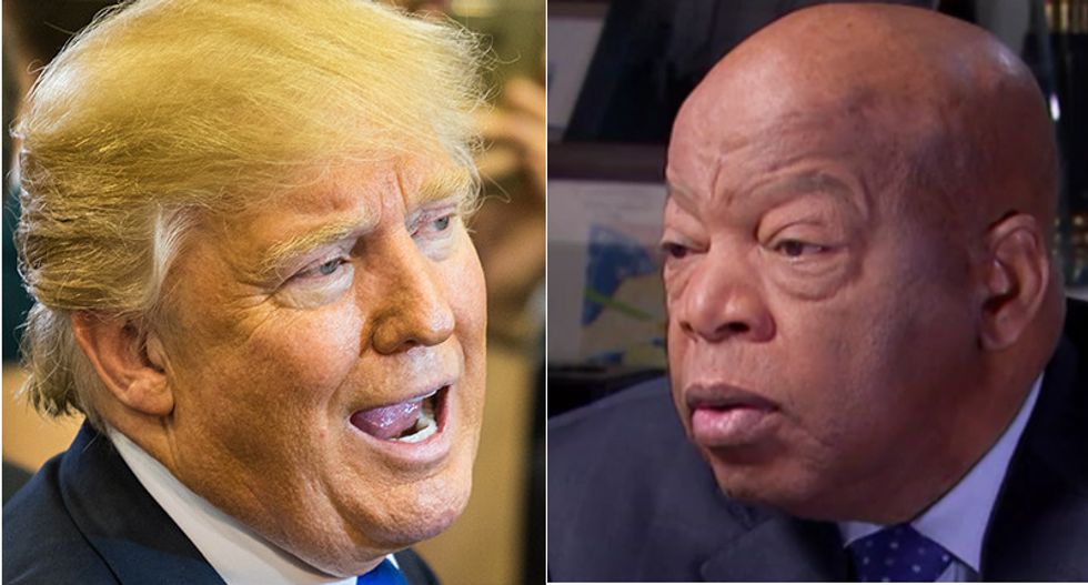 'You're not a quarter of the man he is': Internet shreds Trump for smearing civil rights icon John Lewis