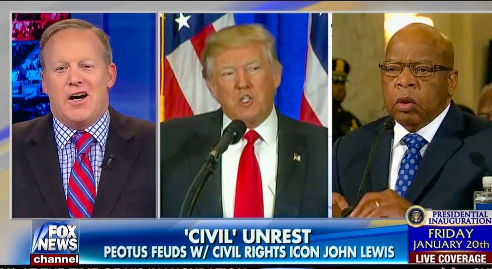 Sean Spicer lectures John Lewis on MLK Day: Questioning Trump’s election undermines civil rights