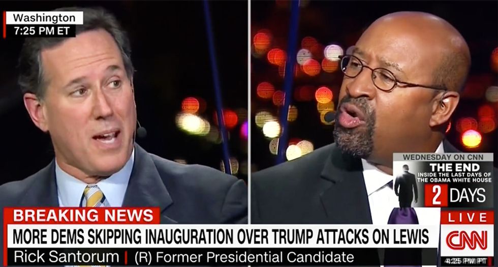 'We're not normalizing ignorant behavior': CNN panel explodes after Santorum defends Trump attack on Lewis