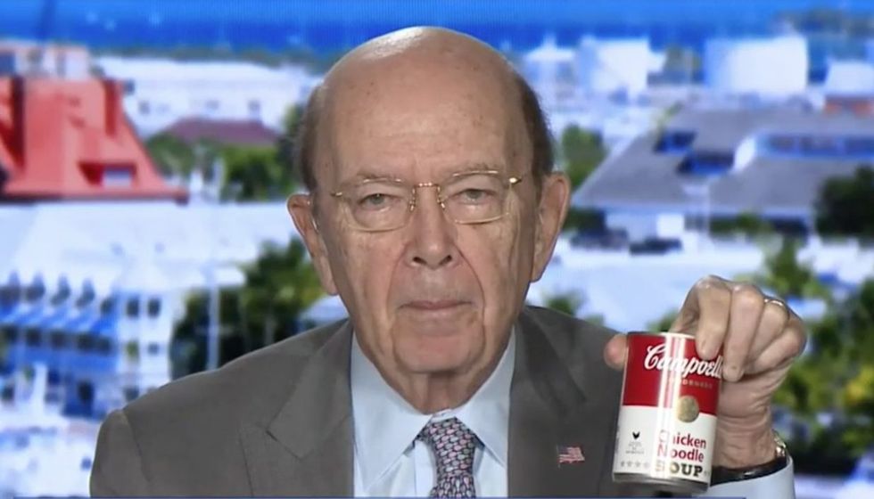 'Stick to laundering Russian money': Trump commerce secretary mocked over bizarre soup can TV segment