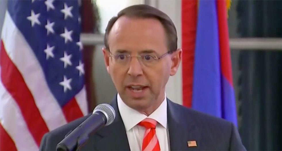 Ex-DOJ spokesperson crushes Rosenstein after admission he told Trump he was on 'his team': 'He's weak -- always been weak'
