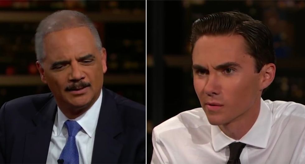 Watch ex-AG Holder explain to Parkland survivor David Hogg the steps he needs to take to beat the NRA