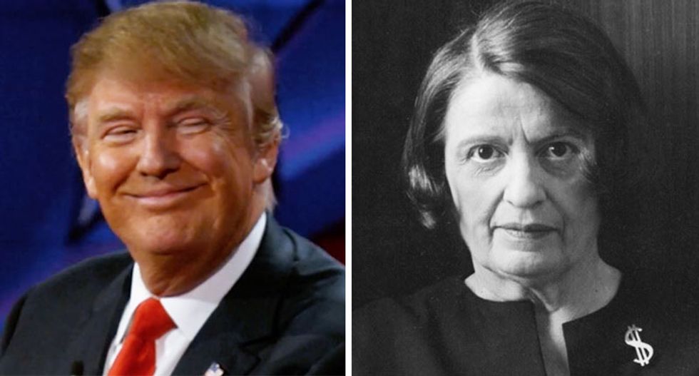 Conservatives finally have a leader who lives by Ayn Rand's selfish philosophy -- and he's an embarrassing clown
