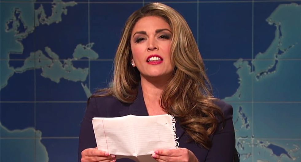 WATCH: SNL's Hope Hicks gives giddy goodbye to White House and shares Trump's 'inside joke' about the Russians