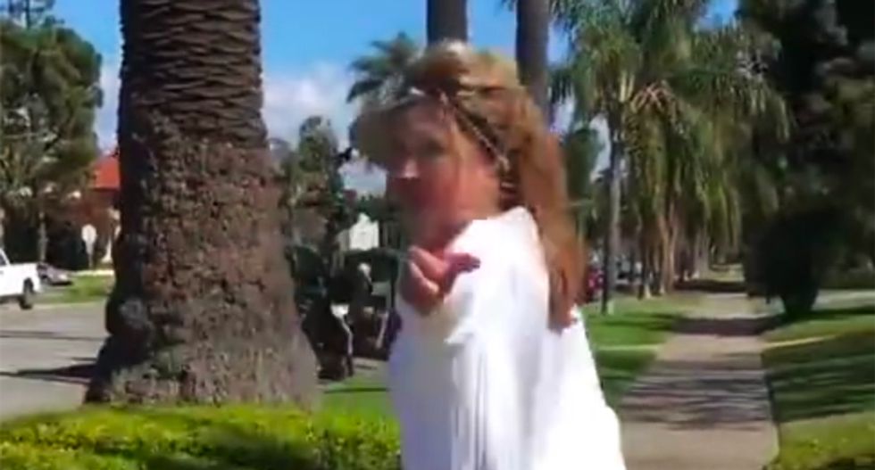 California professor offers to 'enlighten the public' about the plight of whites after she's caught harassing Asian couple