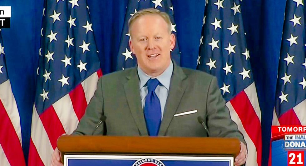 Sean Spicer turns first press conference into ad for Trump hotel: 'I encourage you to go there'