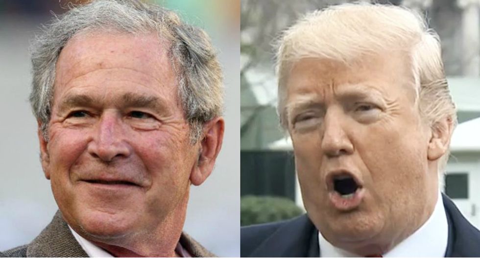 ‘Never say Mission Accomplished’: Internet roasts Trump for comparing Syria attack to Bush's botched Iraq war