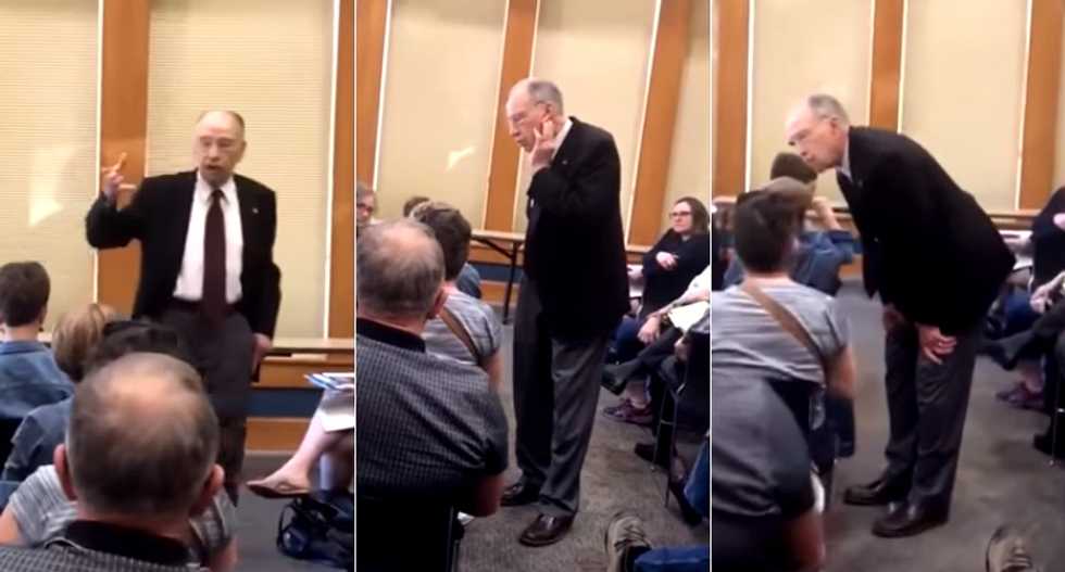 'You’re threatening my life': Iowa voter corners GOP senator in heated exchange over health care