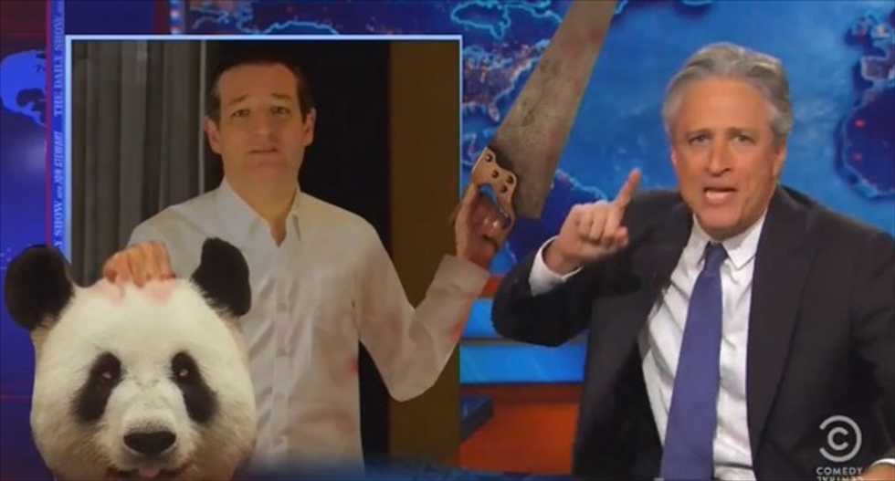 'Are you f*cking kidding me?': Jon Stewart mocks NRA and GOP freak-out over Hillary Clinton's candidacy