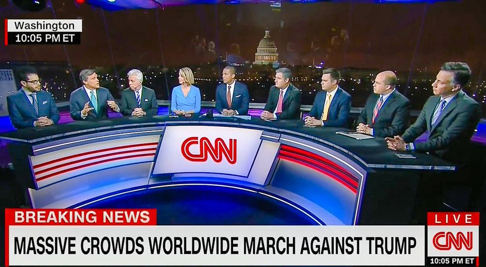 CNN covers historic Women's March with panel of eight men and one woman