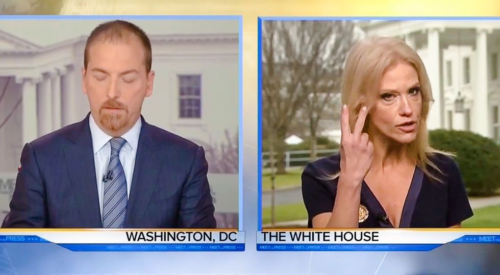 Kellyanne Conway snaps at Chuck Todd: Sean Spicer's lies about crowd size are 'alternative facts'