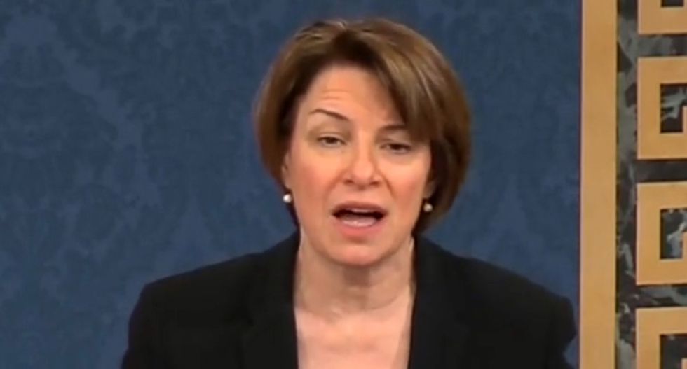 WATCH: Klobuchar uses Trump's own intel advisors to blast GOP's inaction on election security