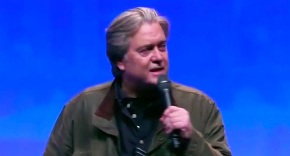 'Let them call you racists': Steve Bannon rallies French far right with 'history is on our side' boast
