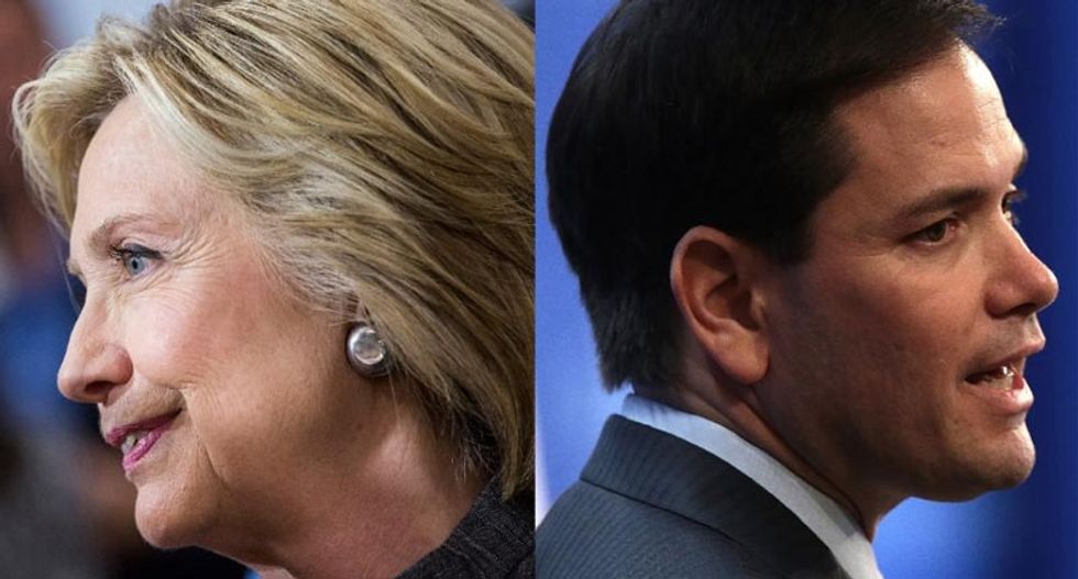 Hillary Clinton and Marco Rubio are early frontrunners in 2016 election poll
