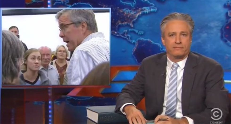 Jon Stewart hammers Jeb Bush's Iraq flip-flop: Was it that hard to distance yourself from 'W'?
