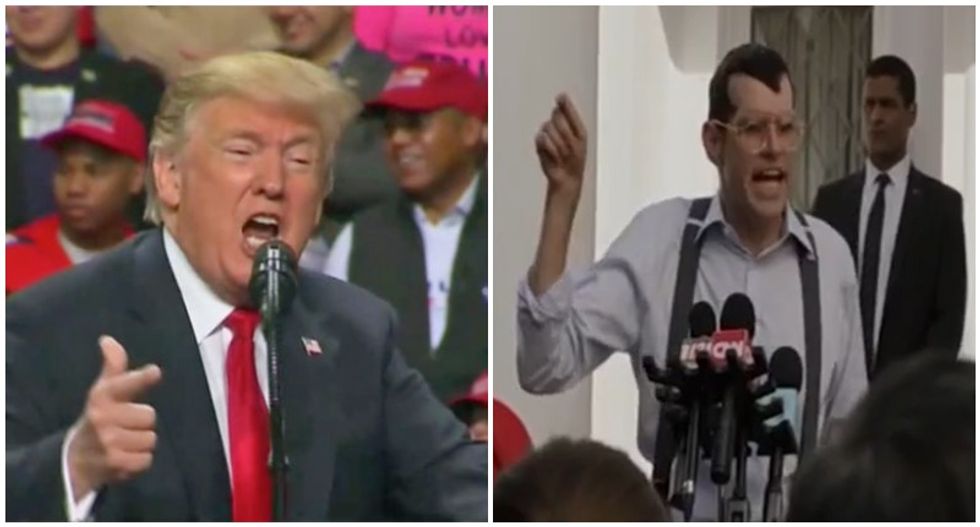 WATCH: Side-by-side comparison shows Trump's rallies are now more absurd than HBO's 'Veep'