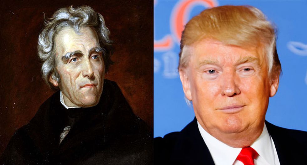 Trump's disturbing resemblance to the dangerously abrasive and disgustingly racist Andrew Jackson