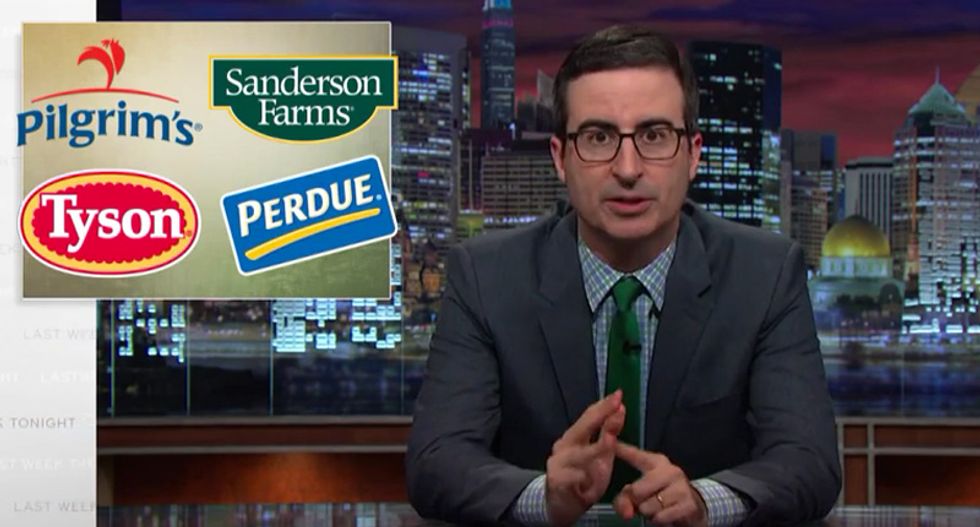 John Oliver: ‘Chickenf*cker’ lawmakers won’t protect farmers from 'controlling *sshole' corporations