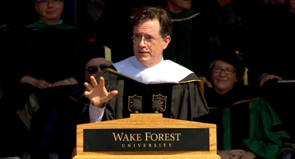 WATCH: Stephen Colbert tells grads to fix racism and pollution -- or prepare for dystopian 'Mad Max' future