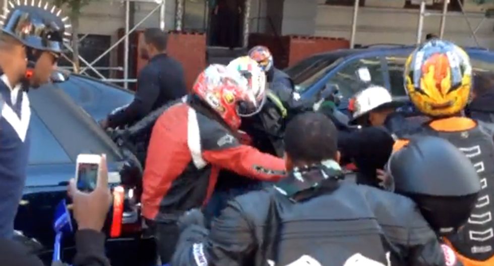 WATCH: Undercover NYPD cop helps beat couple in SUV attack