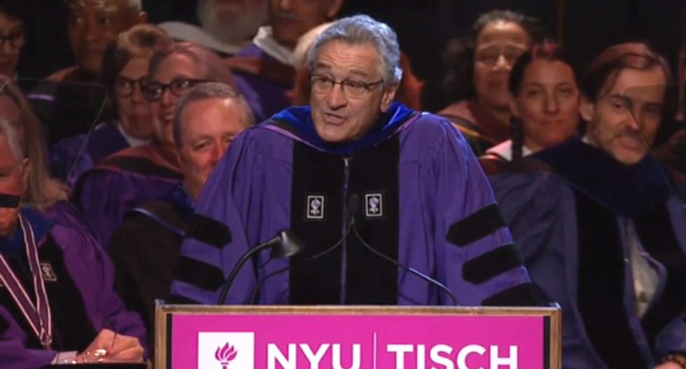 Robert De Niro drops F-bombs in blunt, inspirational speech to NYU grads: 'You made it -- and you're f*cked'