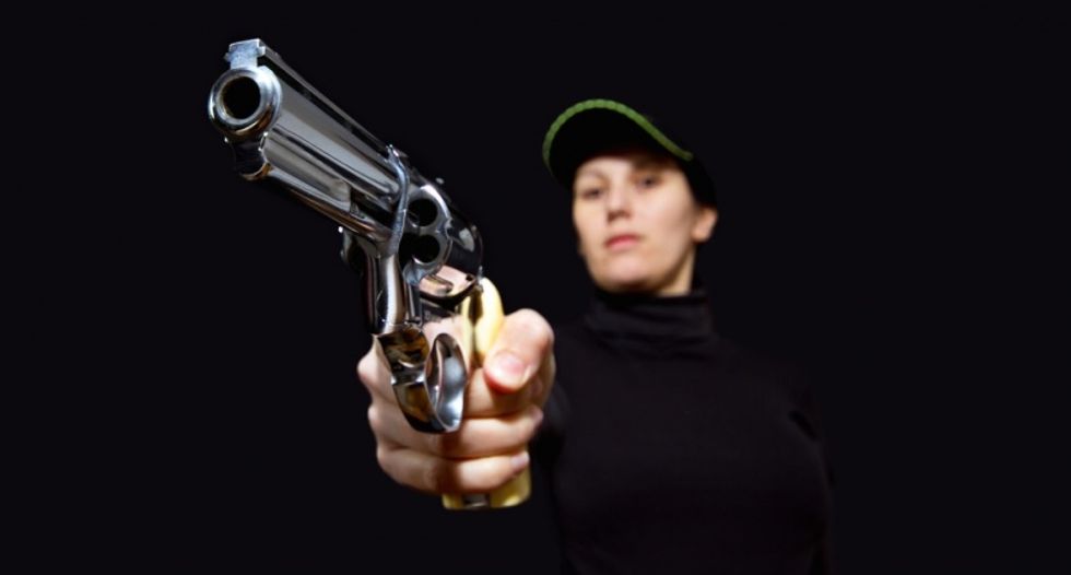 Gun nut arrested for pointing pistol at peaceful Muslim couple she considered 'suspicious'