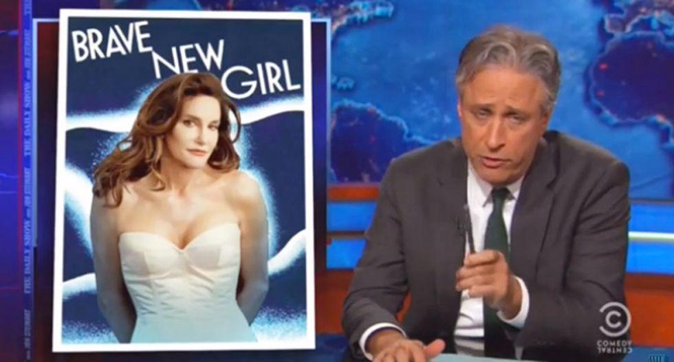 Jon Stewart rips media for immediately discussing Caitlyn Jenner's 'comparative f*ckability'