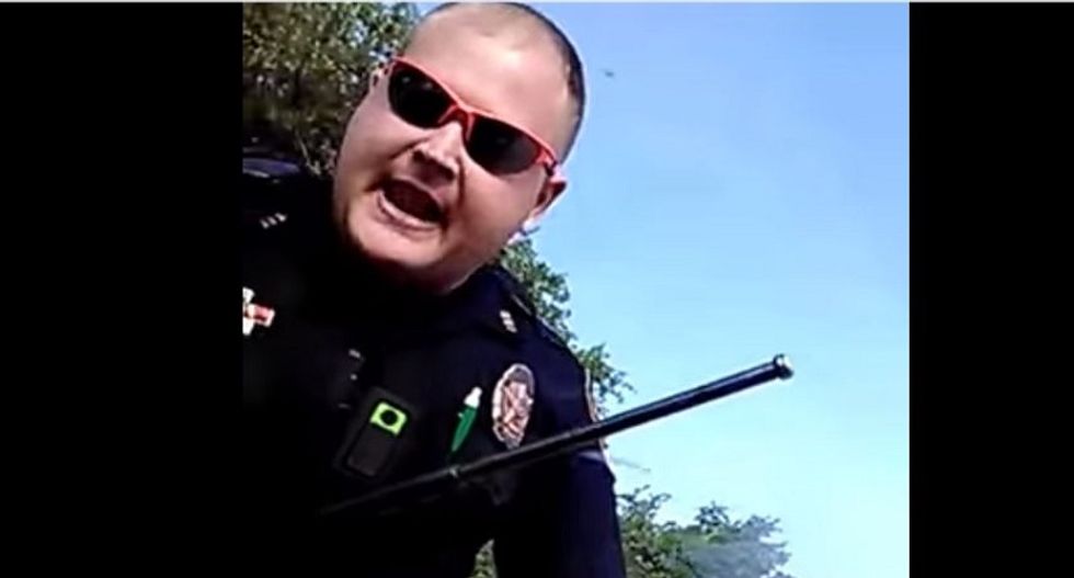 WATCH: Frustrated Texas cop smashes car window after driver insists speed limit is only a suggestion