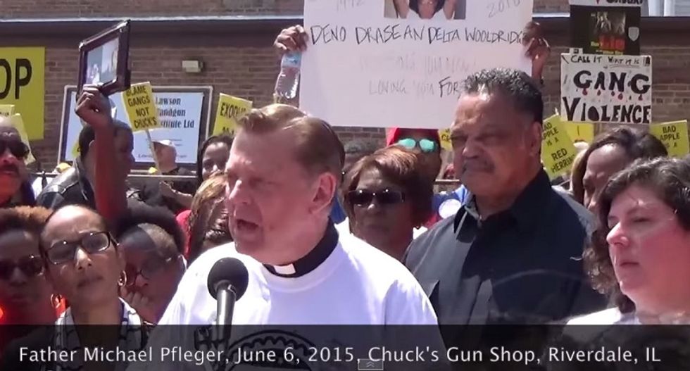 Gun lovers invade church to heckle Chicago priest speaking out against gun violence