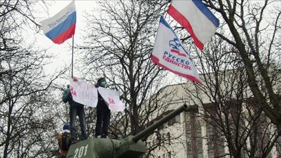 Pro-Russian Crimeans celebrate landslide 95.5 percent vote to return to motherland