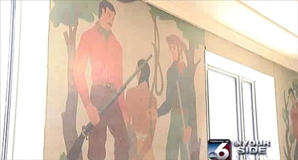 Univ. of Idaho moves to cover up 'ahistorical' mural depicting lynching of Native American