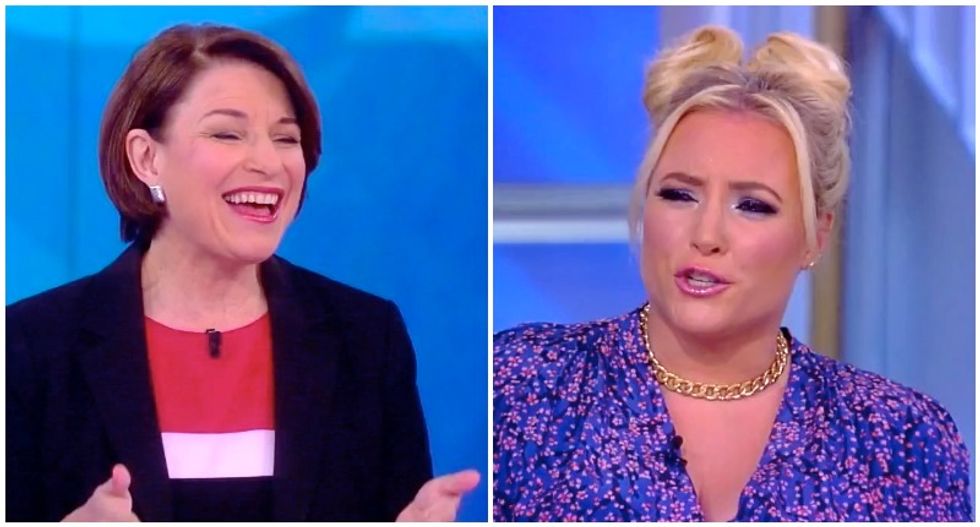 Amy Klobuchar thanks View host for shutting up Meghan McCain so she can speak