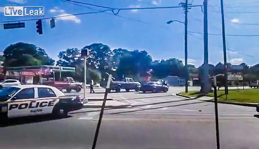 ‘God don’t like ugly': Bystanders laugh as trucks wreck during cop-sanctioned Confederate flag parade