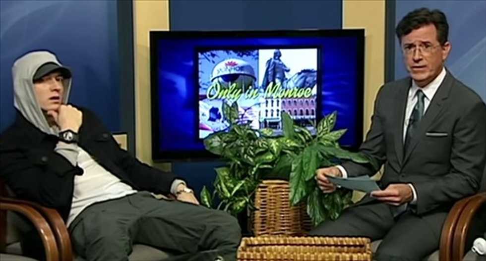 WATCH: Stephen Colbert interviews Eminem in surprise public-access show appearance