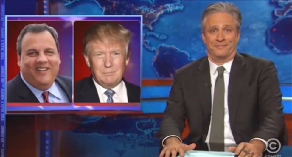 Jon Stewart mocks Chris Christie: You're not even beating Trump in the GOP's 'egomaniac primary'