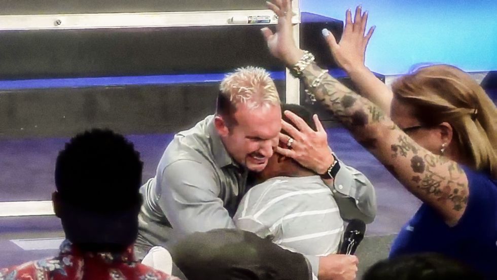 Watch megachurch pastor's creepy 'pray the gay away' event: 'Somebody fondled you, somebody raped you'
