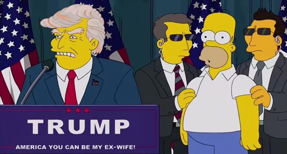WATCH: 'The Simpsons' skewers Donald Trump in a hair-raising adventure for Homer