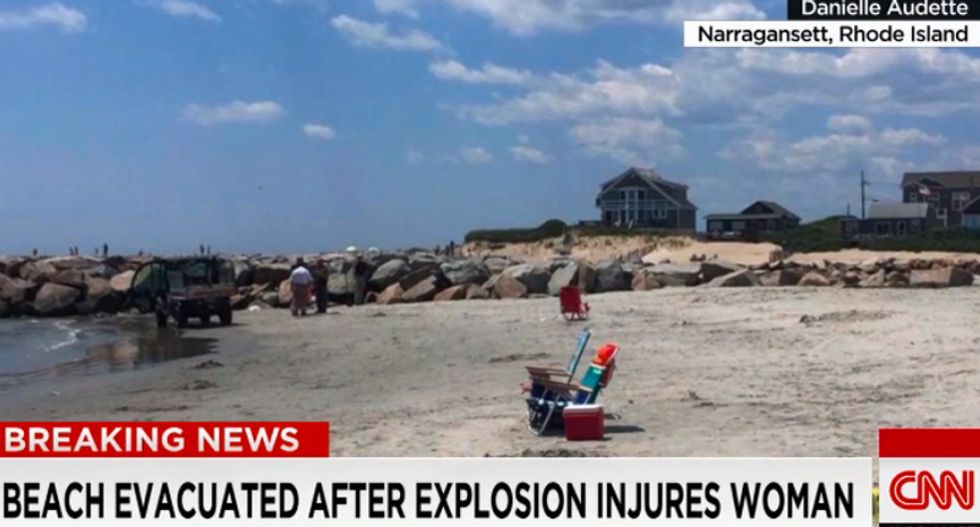 Police bomb squad shuts down Rhode Island beach after woman injured by mysterious blast