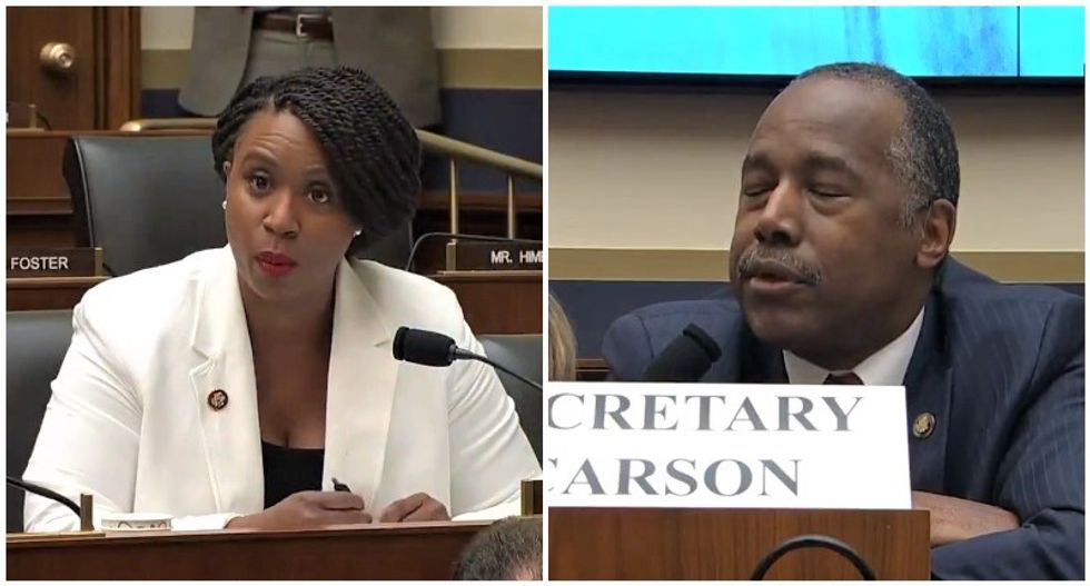 'You don't get to do that!' Rep. Ayanna Pressley shuts down Ben Carson for evading her questions