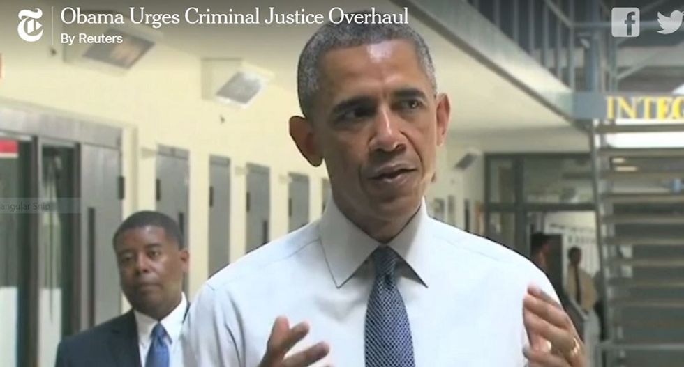 Obama criticizes mass incarceration in America with first-ever visit by a sitting president to a federal prison