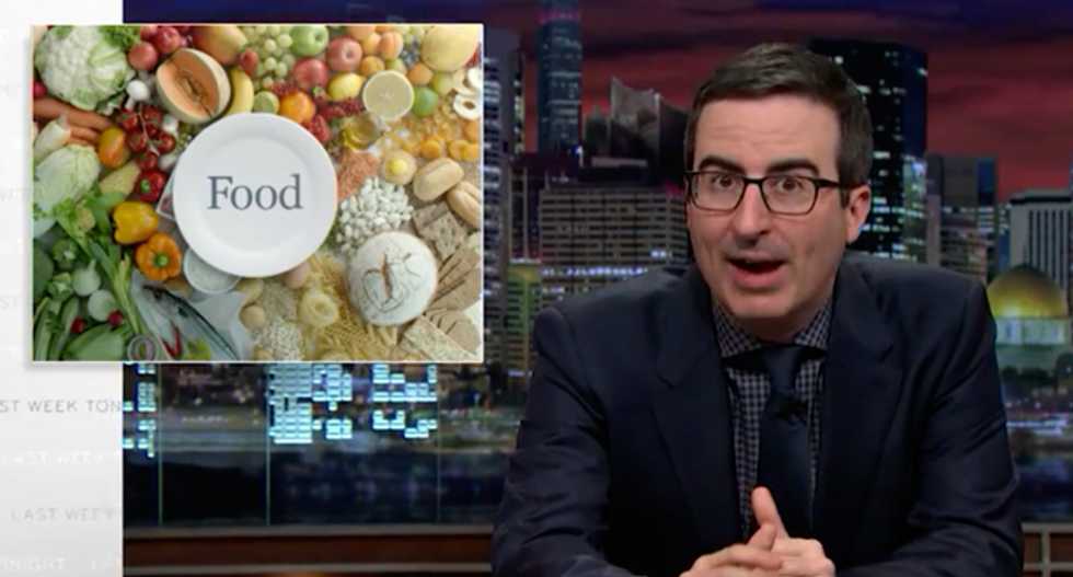 John Oliver bashes 'a**hole' Donald Trump while tackling America's astounding food waste