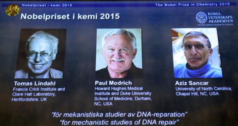 Trio wins Nobel Chemistry Prize for DNA repair work