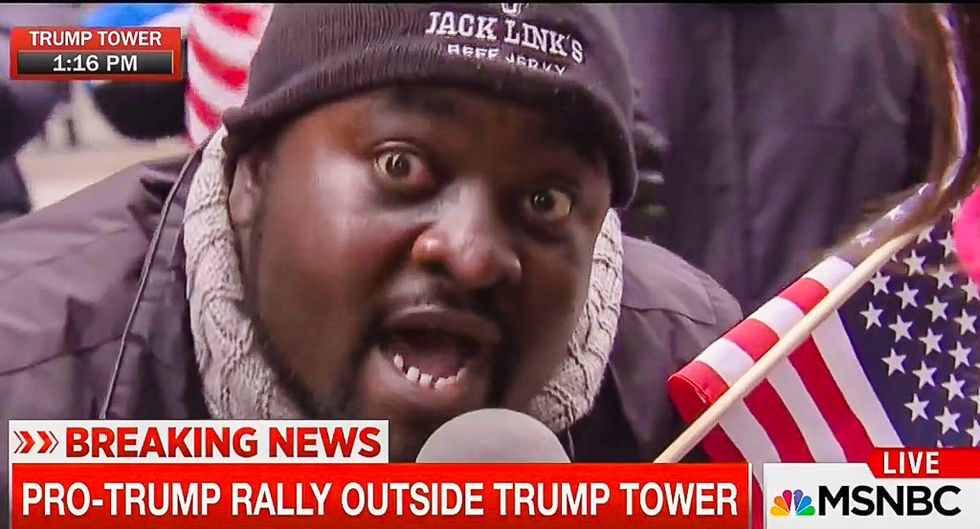 Pro-Trump protester rants to MSNBC: 'He's not racist... I don't hold him to his words'