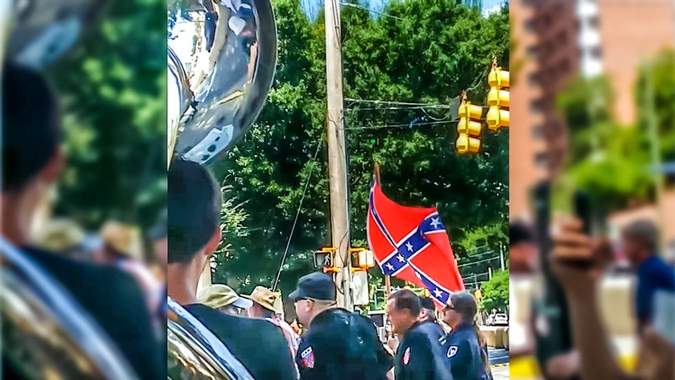 WATCH: Sousaphone player humiliates sad Confederate flag marchers -- and it's hilarious