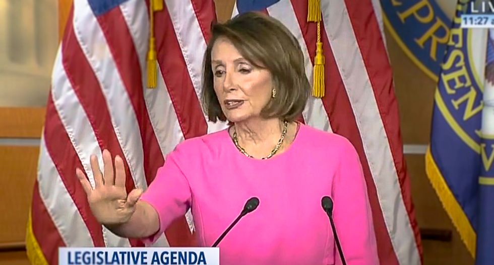 Nancy Pelosi tells reporter to talk to the hand over Kellyanne Conway attack: 'I'm not going to talk about her'