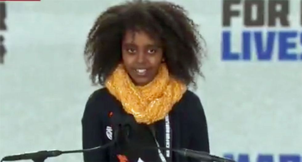 Elementary school student Naomi Wadler warns politicians she might only be 11-years-old but she'll vote in 7 years