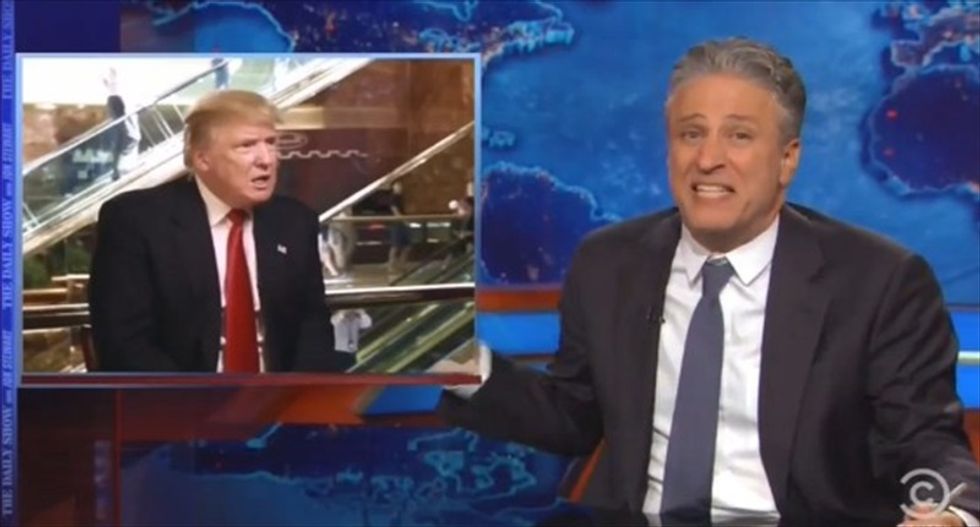Jon Stewart roasts Trump at veterans' benefit show: He's like an Internet troll running for president
