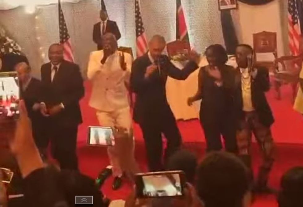 WATCH: Obama learns new moves on the dance floor during Kenya trip